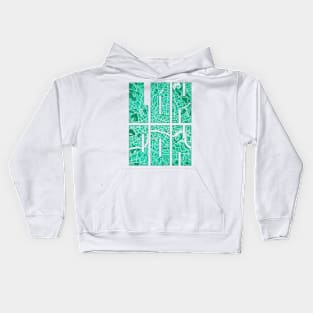 London, England City Map Typography - Watercolor Kids Hoodie